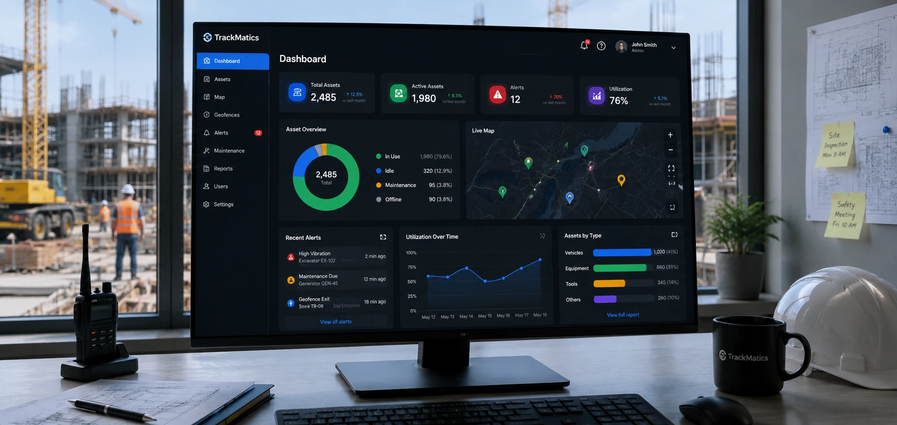 Ocean Aura unified platform dashboard for smart pole, fleet, RFID asset and vehicle identity data